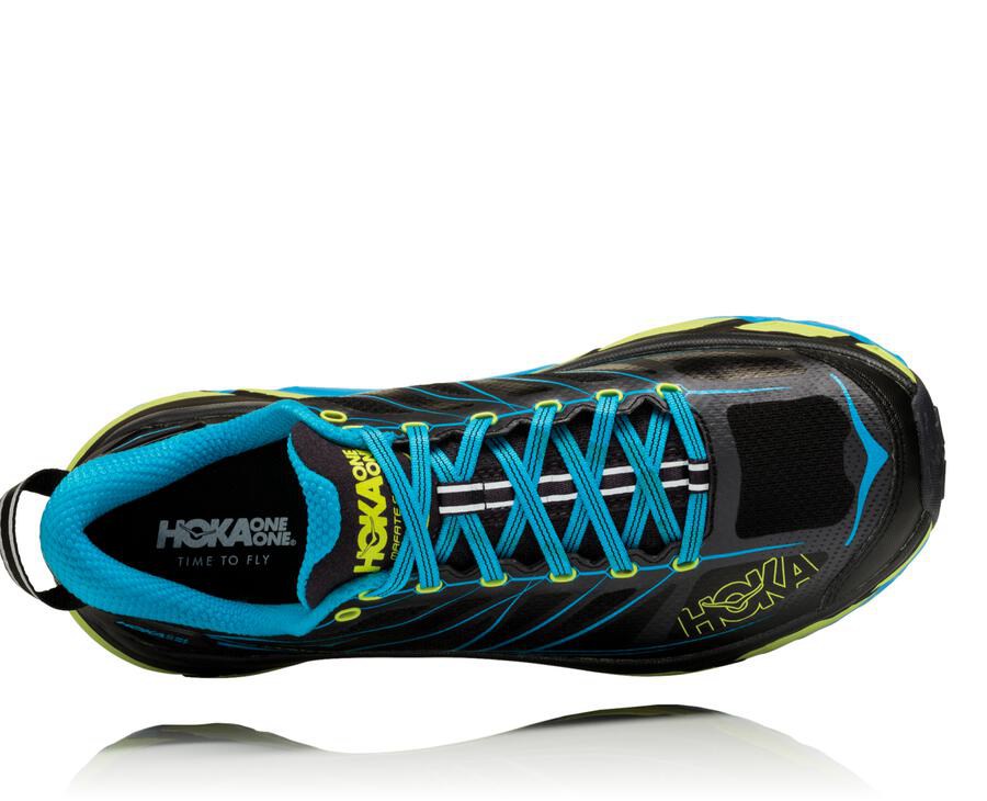 Tenis Trail Hoka One One Masculino Pretas/Azuis - Mafate Speed 2 - 624-YRBTIJ